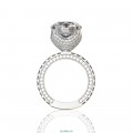 Nhẫn Bạc Nữ Đai Emeral Luxury VIP Kim Cương Moissanite 12mm - KIỂM ĐỊNH GRA