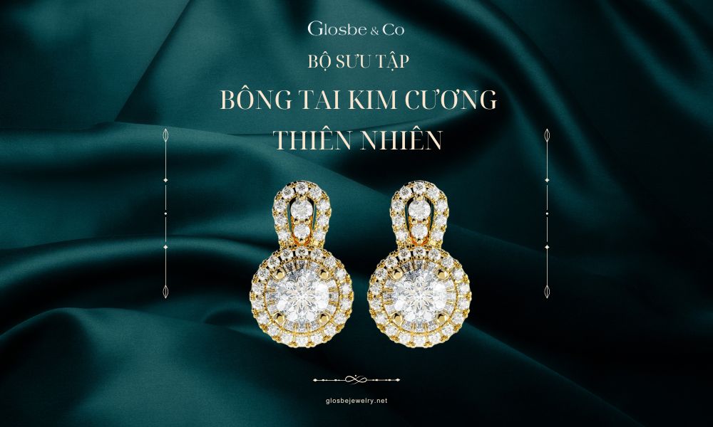 Bông tai kim cương thiên nhiên Glosbe