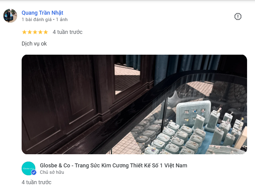Khách hàng trải nghiệm mua sắm tại Glosbe