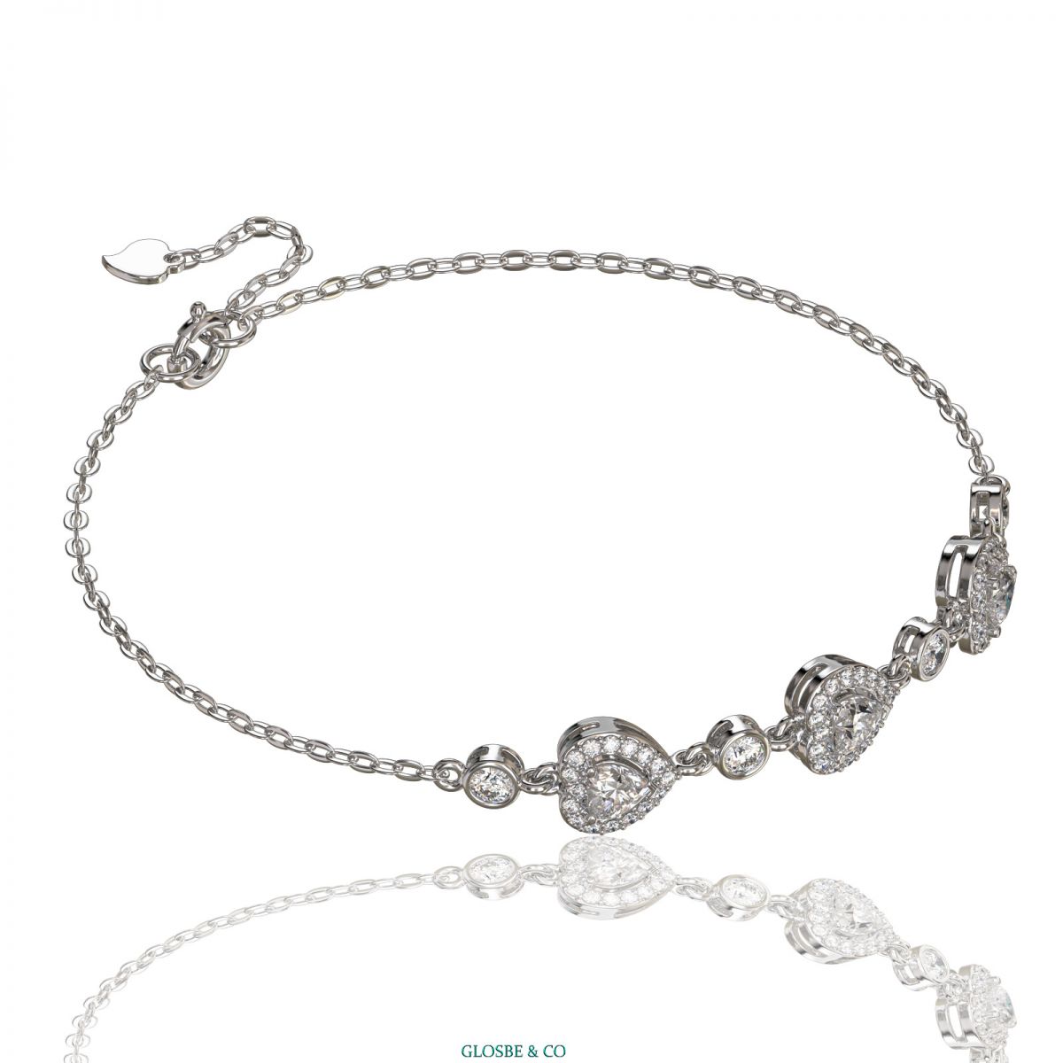 Lắc tay vàng 18K đính đá, kim cương