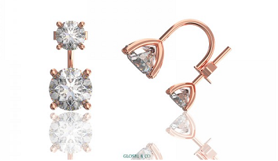 Bông tai hột xoàn Moissanite Luxury trẻ trung, cá tính.