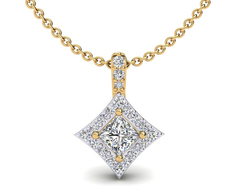 Vòng cổ mặt kim cương Halo đẹp nổi bật