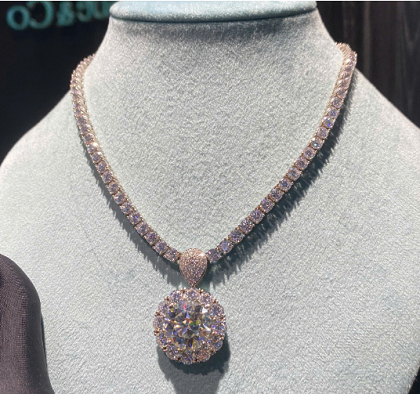 Dây chuyền kim cương mặt hoa Halo đẹp lộng lẫy