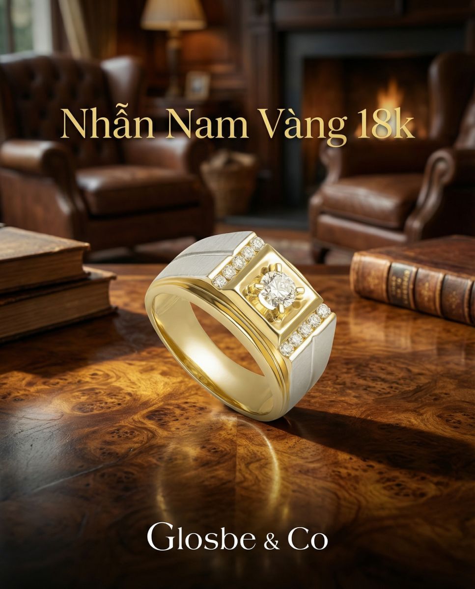 Nhẫn Nam Vàng 18k 1 Chỉ, 2 Chỉ, 3 Chỉ