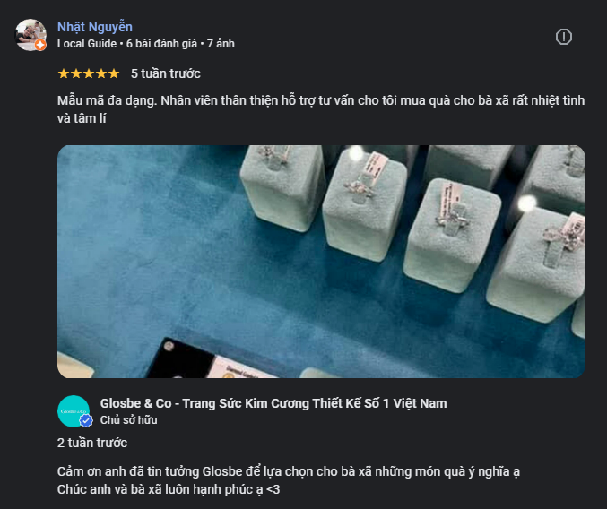 Đánh giá của khách hàng về Trang sức Glosbe & Co