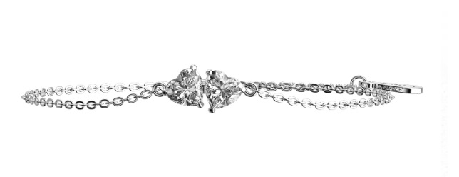 Vòng tay nữ bạc dây mảnh đính đá Moissanite lấp lánh