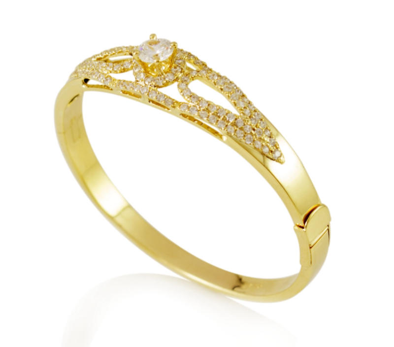 Kiềng tay vàng 18K thiết kế hiện đại, sang trọng