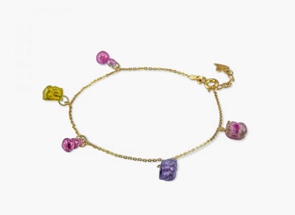 Lắc tay charm đá thiên nhiên cho nàng mệnh Hỏa