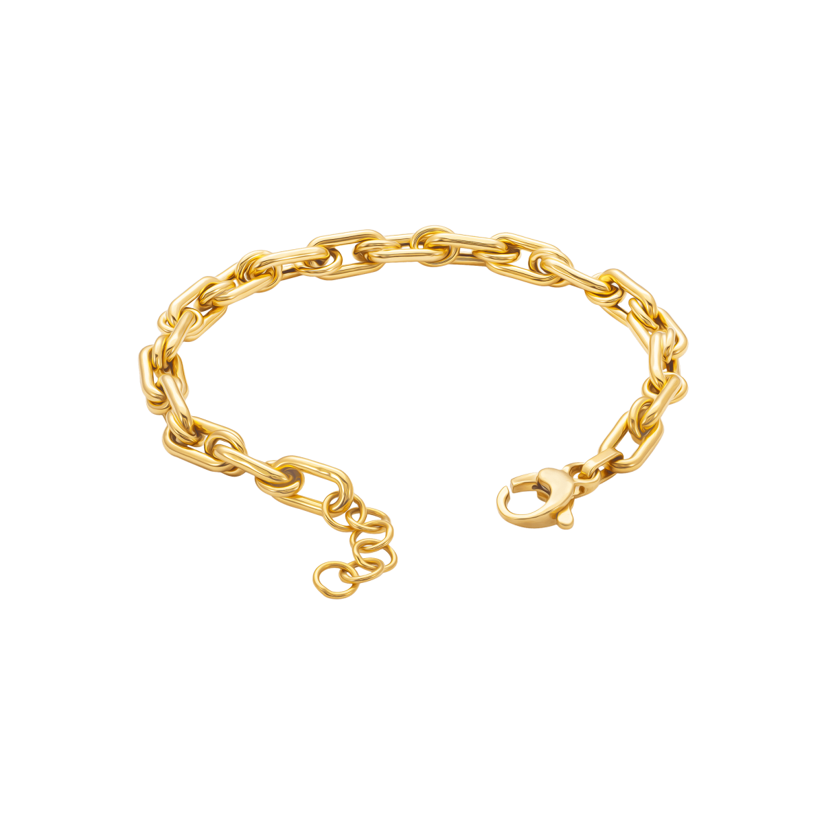 Lắc tay nam vàng 18k 2 chỉ kiểu mắt xích vuông