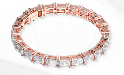 Lắc tay Tennis nữ vàng trắng 18K
