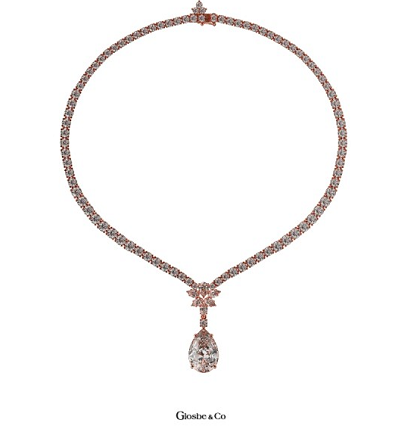 Mặt dây kim cương giọt nước trang nhã và quý phái 