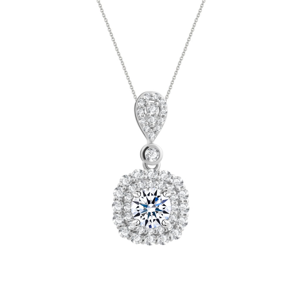 Mẫu dây chuyền mặt kim cương halo cho sự đẳng cấp