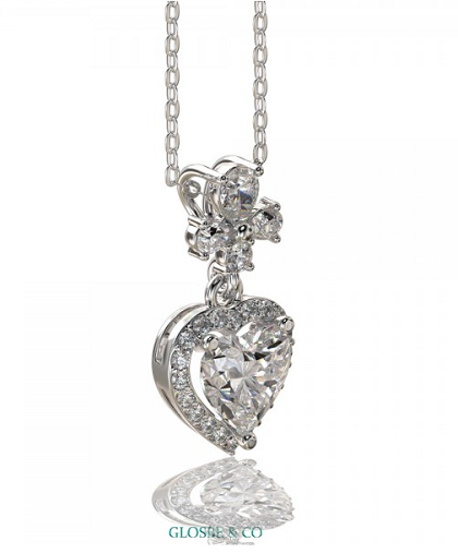 Mặt dây halo tim kim cương Moissanite thiết kế tinh tế và vô cùng cuốn hút  