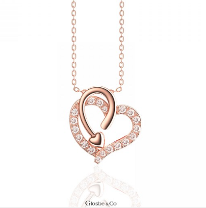 Mặt dây hình trái tim đính đá tấm món quà kỷ niệm tình yêu đầy lãng mạn