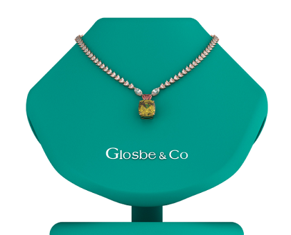 Mặt dây chuyền vuông kim cương solitaire sang trọng