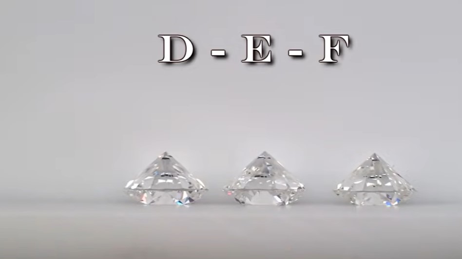 Hình ảnh thực tế so sánh 3 viên kim cương nước D, E và F