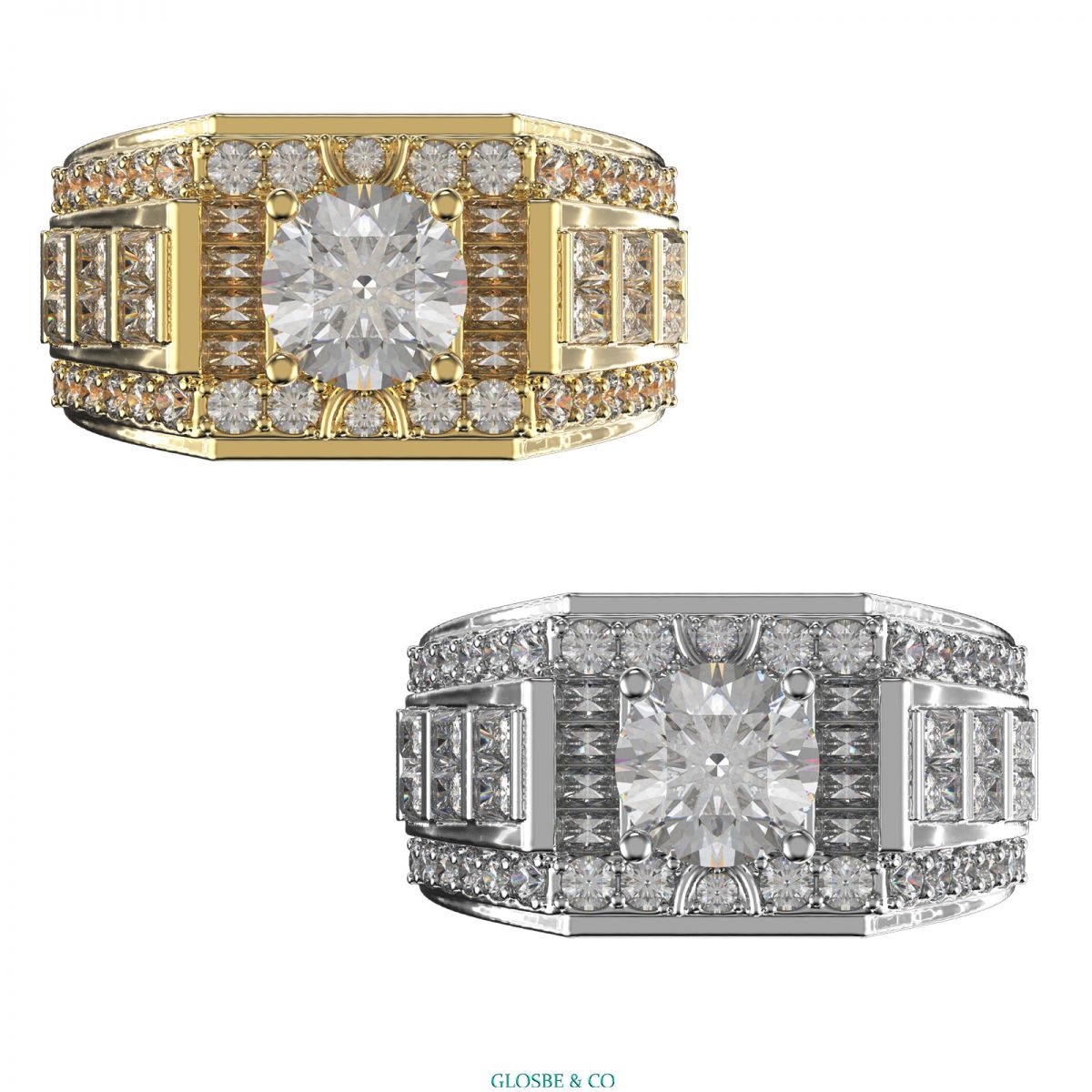 Nhẫn vàng trằng 18k và Vàng vàng truyền thống