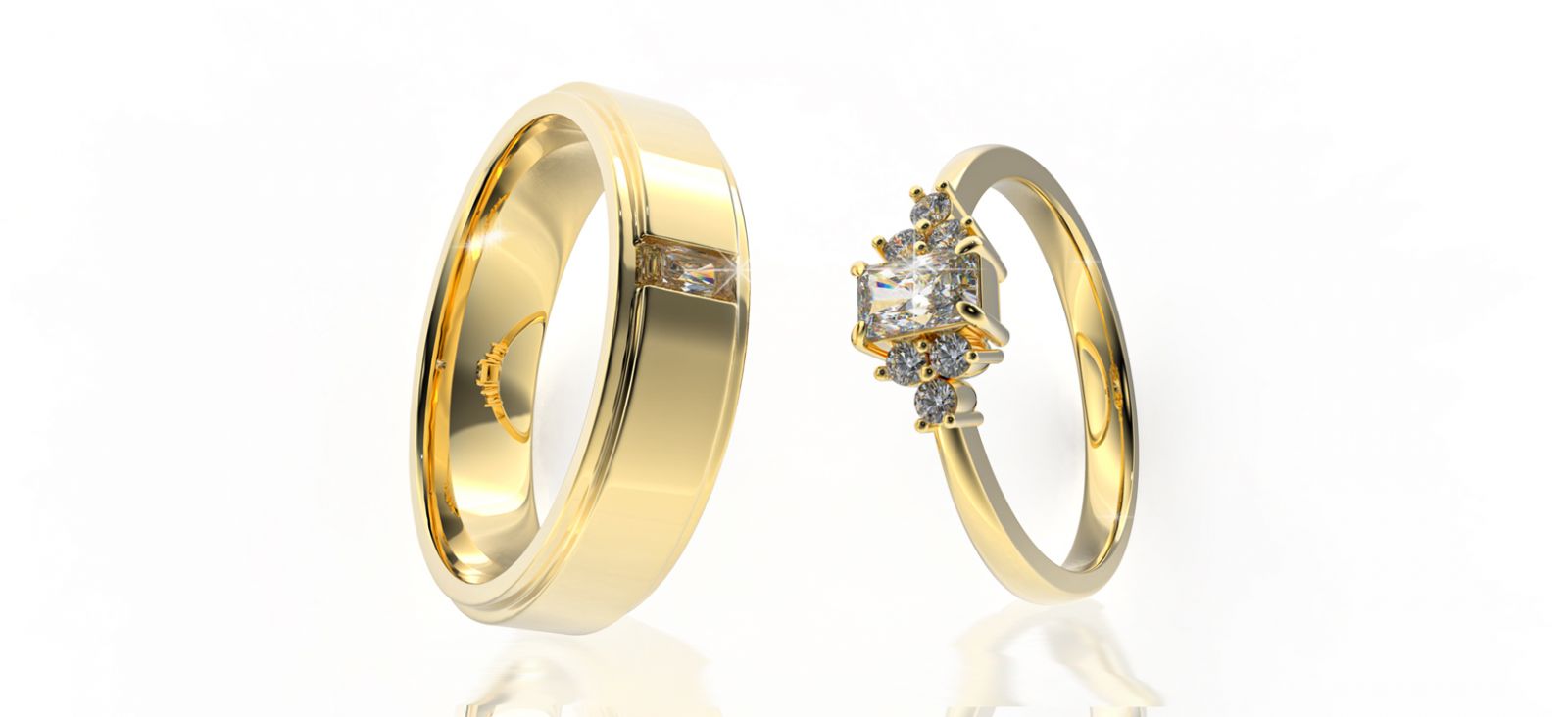 Nhẫn cầu hôn vàng 18k Glosbe & Co