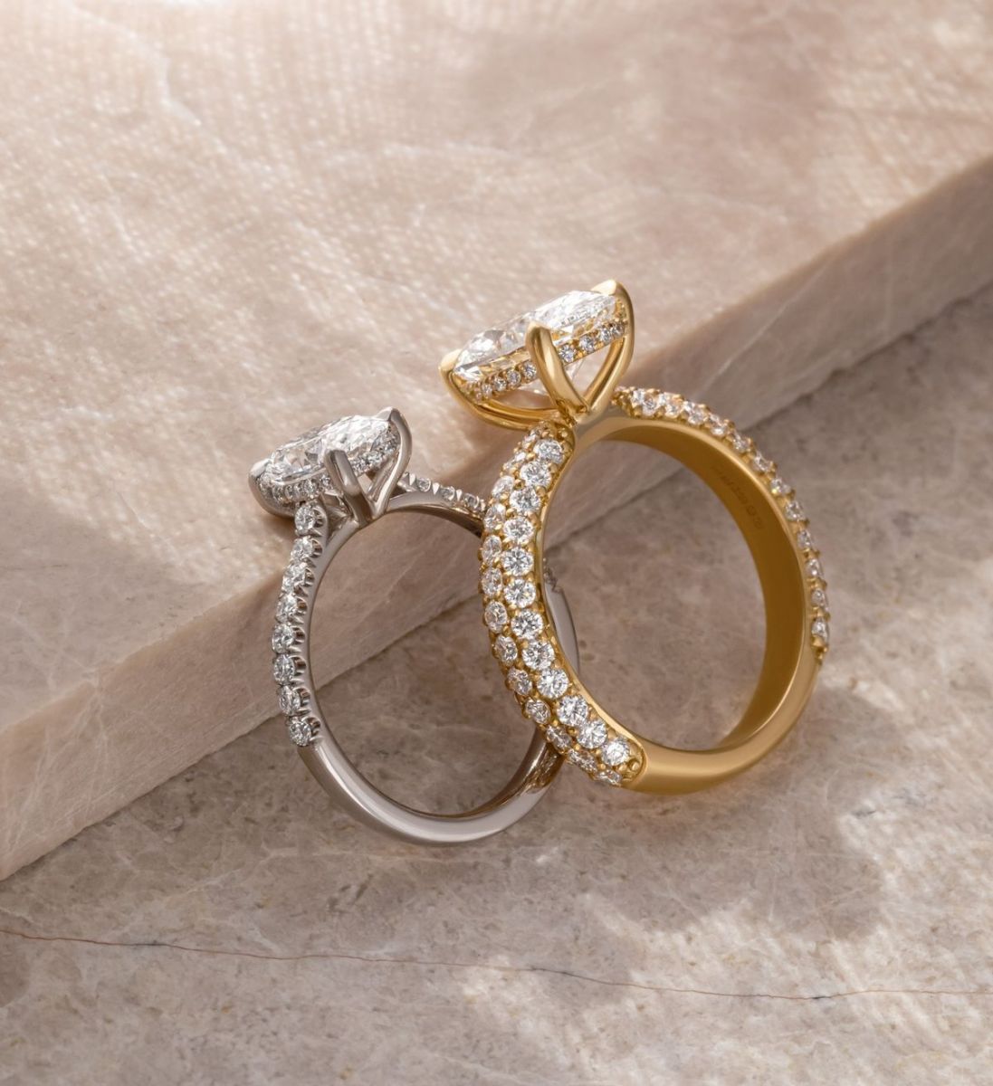 Nhẫn kim cương vàng trắng - vàng vàng Glosbe