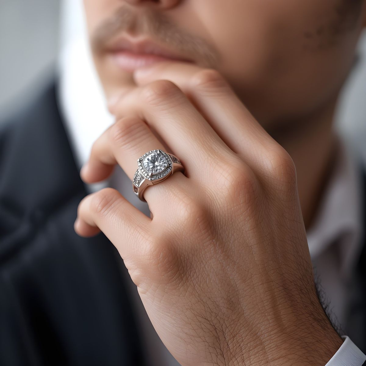 Nhẫn vàng trắng nam