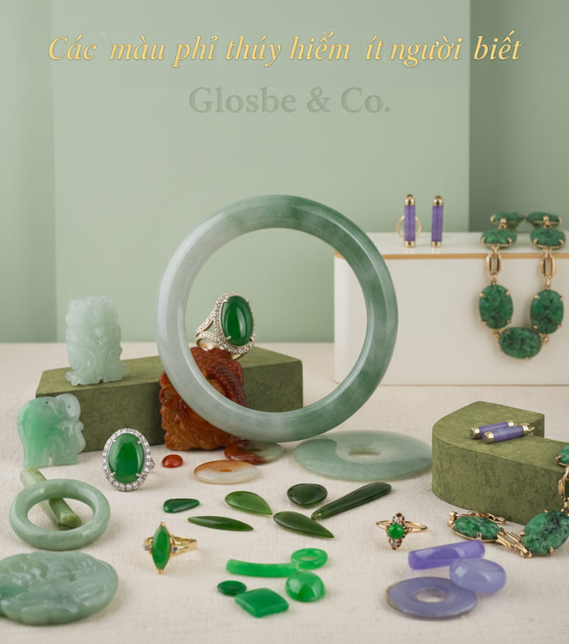 Các loại phỉ thúy quý hiếm gồm phỉ thúy đen, phỉ thúy đỏ và phỉ thúy vàng tự nhiên