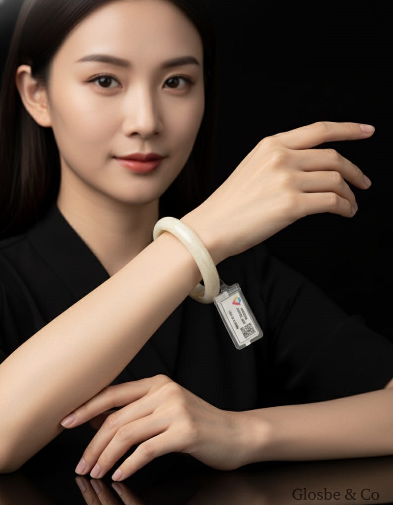 Vòng ngọc phỉ thúy pha sắc vàng giúp chiêu tài lộc và bình an.