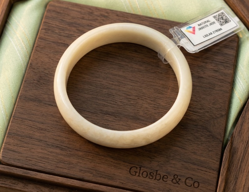 Vòng ngọc phỉ thúy pha sắc vàng giúp chiêu tài lộc và bình an.