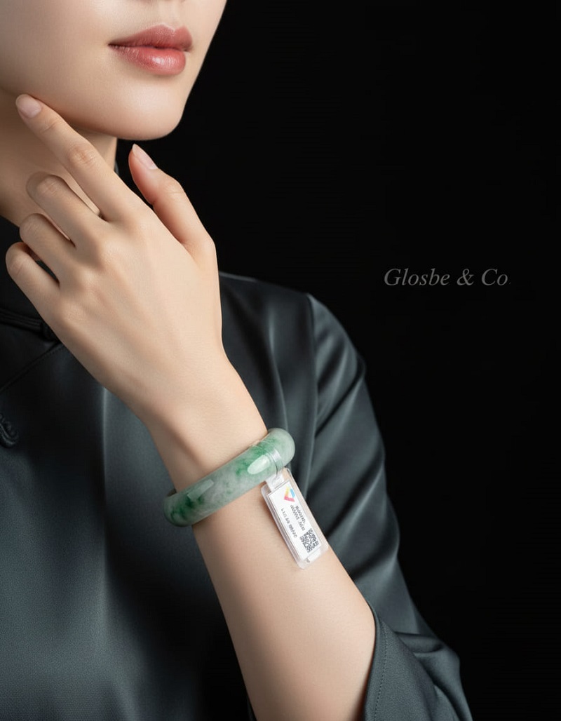 Vòng tay ngọc Nephrite màu xanh đậm. 