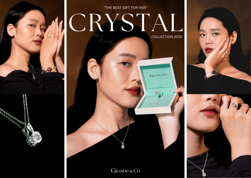 Dây chuyền và nhẫn bạc S925 đính đá Moissanite biểu tượng vô cực Crystal Love