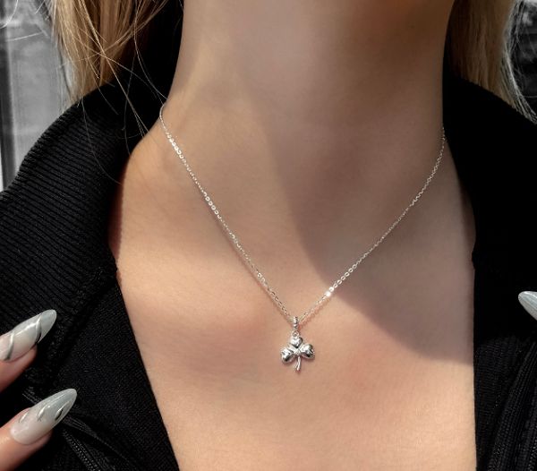 Vòng cổ bạc nữ cỏ ba lá dây mảnh tinh tế