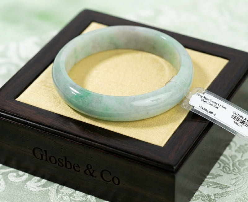 Vòng tay cẩm thạch Mệnh Hỏa bản hẹ đẹp ngọc phỉ thúy thiên nhiên