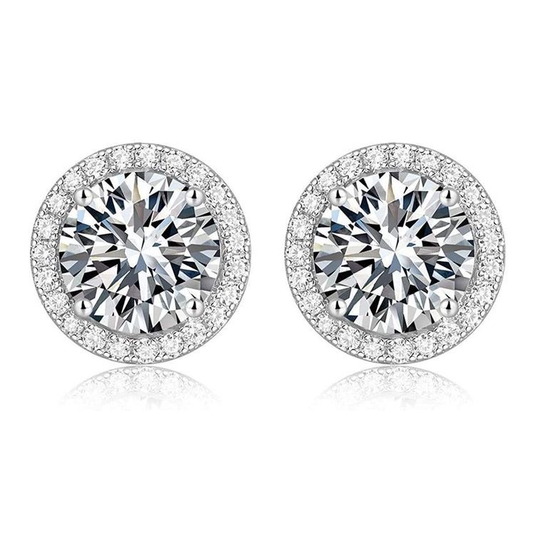 Bông Tai Kim Cương Nhân Tạo Moissanite Style 10 Ly